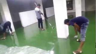 Epoxy floor coating application in Bangladesh by Fountech [upl. by Eikciv380]