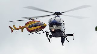 Eurocopter EC135 Gendarmerie amp EC145 Sécurité Civile landing at Paris [upl. by Eladnar]