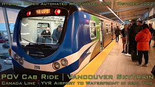 POV Cab Ride  Vancouver SkyTrain Canada Line  YVR Airport  Waterfront in real time  October 2022 [upl. by Jeri]