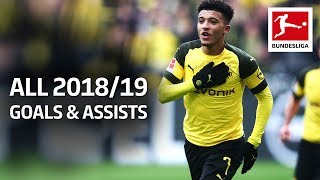 Jadon Sancho  All Goals and Assists 201920 So Far [upl. by Ahsirek]