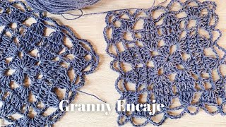 Granny de encaje a crochet paso a paso [upl. by Haerdna]