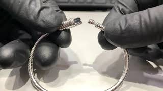 HOW TO OPEN the Pandora Moments Sliding Magnetic Clasp Snake Chain Bracelet 599103C00 [upl. by Alwitt]