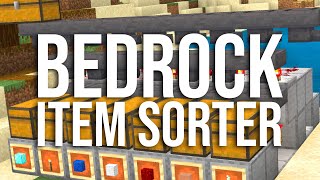 How to Build a Simple Tileable Item Sorter for Bedrock Minecraft MCPE Xbox PS4 Switch etc [upl. by Lednik]