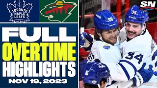 Toronto Maple Leafs at Minnesota Wild  FULL Overtime Highlights  November 19 2023 [upl. by Alvy919]