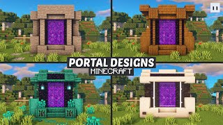 Minecraft  How to Build a Nether Portal Design  Small amp Simple [upl. by Kcirddes]