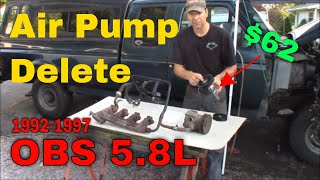 19921997 OBS Ford Truck 58L Air Pump Smog Pump Delete F150 F250 F350 [upl. by Nosirrah]