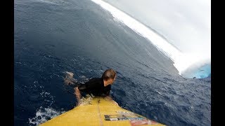 Watch Monster Cloudbreak Swell from the Paddle Perspective [upl. by Ybloc]