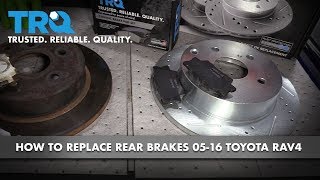 How to Replace Rear Brakes 0516 Toyota Rav4 [upl. by Ativ671]