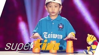 Cute Taiwanese Kid Stacking  Superkids [upl. by Nnylram]