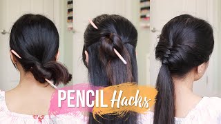 Easy Hair Hacks Using a Pencil ♥ Hairstyles Tutorial [upl. by Marpet]