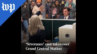 ‘Severance’ cast takes over Grand Central Station [upl. by Agarhs]