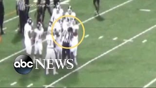 College Football Player Punches Referee [upl. by Edrick]