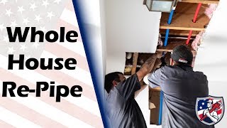 How to Do a Whole House RePipe Using PEX The Original Plumber  Open 7 Days A Week [upl. by Yrallam]