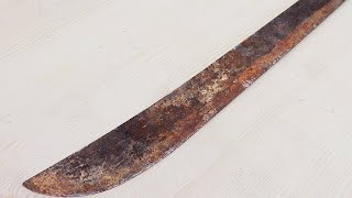 Old Machete Restoration  DIY With No Power Tools [upl. by Summons]