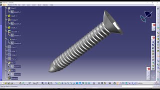 Screw Design in Catia V5  Mechverse [upl. by Retsev]