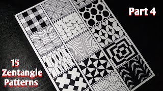 15 Zentangle Patterns  Part 4  Tutorial [upl. by Granoff]