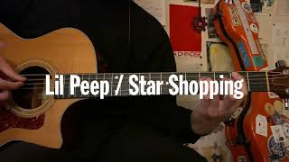 Lil Peep  Star Shopping Guitar tutorial with tab [upl. by Melitta]