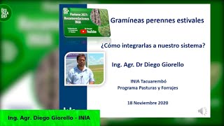 Pasturas 2021 Recomendaciones INIA Diego Giorello [upl. by Nothgierc]