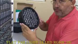 Refletor PAR 54 LED RGBW 3w LED FLAT PAR LIGHT eu gostei muito [upl. by Studner790]