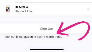 Sign out not available due to restrictions  Apple ID  iOS 18  iPhone  2024  How to Sign Out [upl. by Kcirdec839]