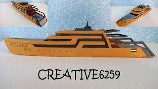 How To Make BoatLuxury Yacht  Amazing DIY Cardboard  Own Design [upl. by Inavihs558]