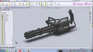 SolidWorks Tutorial  Gatling gun MG [upl. by Ahsilet]