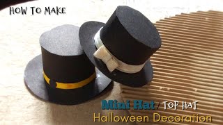 How to make PAPER HAT I DIY MINI PAPER HAT I PAPER CRAFT I HALLOWEEN DECORATION I TOP HAT I ORIGAMI [upl. by Resneps]