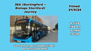 36A Buntingford  Bishop’s Stortford  Journey  SW16BUS 346  ADL Enviro200MMC [upl. by Jessica664]