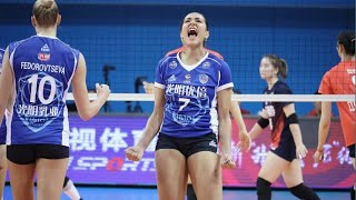 Tainara santos  Shandong vs Shanghai  China volleyball League 2024 [upl. by Ivz]