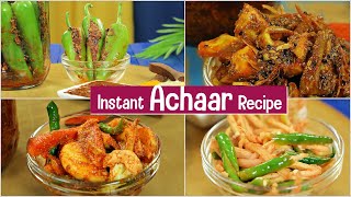 4 Types of Instant Achaar Recipe  CookWithNisha [upl. by Ynattib]