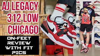 AIR JORDAN LEGACY 312 LOW CHICAGO  ONFEET REVIEW WITH FIT PICS [upl. by Ahsien946]