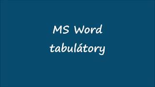 MS Word tabulátory [upl. by Ilana]