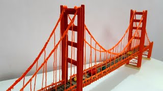 Golden Gate Bridge model making  How to make Miniature Golden Gate Bridge model for school project [upl. by Yumuk431]