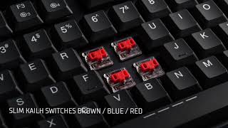 MODECOM VOLCANO BLADE  Ultra Thin Mechanical Keyboard english version [upl. by Epoillac]