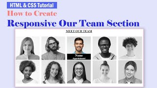 How to Create Responsive Our Team Section Using HTML and CSS  Effective Learning Tutorials [upl. by Iliram]