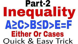 Inequality Reasoning tricks  For Bank PO Clerk  Hindi  Part2 [upl. by Sailesh807]