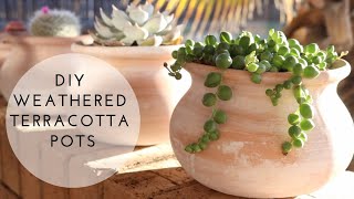 How To  Weathered Terracotta Pots [upl. by Hoshi962]