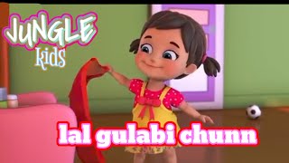 Choti Si Munni lal gulabi chunni fri Hindi Rhymes for Children by jungle Kids [upl. by Trimble]