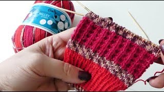 Kästchenmuster  Waffelmuster Socken stricken mega einfach [upl. by Annaierb716]