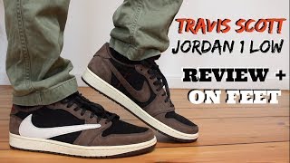 TRAVIS SCOTT JORDAN 1 LOW  REVIEW  ON FEET [upl. by Vel]