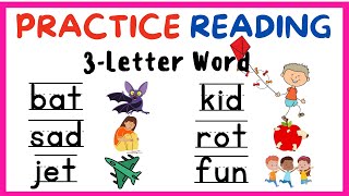 PRACTICE READING 3LETTER WORD  COLLECTION VOWELS  A E I O U [upl. by Ellednahs256]