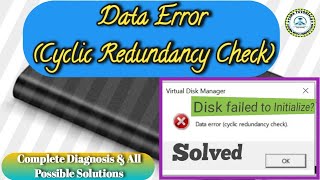 How to Fix Cyclic Redundancy Check CRC Data Error Disk Fails to Initialize [upl. by Novah]