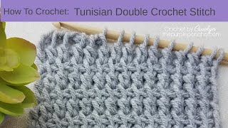 How To Crochet Tunisian Double Crochet Stitch [upl. by Aneerb755]