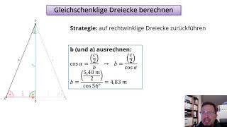 Berechnungen im gleichschenkligen Dreieck [upl. by Deutsch]