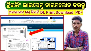 dl smart card download odisha driving licence download Pdf odisha Mobile OTP Download DL [upl. by Anividul794]