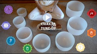 Chakra Tuneup with Crystal Singing Bowls  smooth high quality sound [upl. by Aviva968]