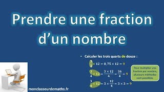 Prendre une fraction dun nombre ou dune quantité [upl. by Rraval698]