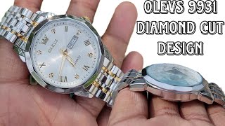 OLEVS 99319941 Diamond Cut Glass Watch [upl. by Johen9]