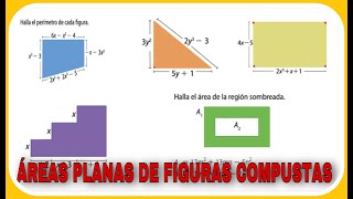 área de figuras planas  ¿Cómo calcular las áreas de figuras compuestas aplicación de polinomios [upl. by Grory]