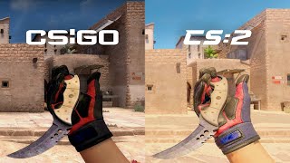 CSGO vs CS2 Skins  Talon Blue Steel  Specialist Marble Fade [upl. by Iney204]